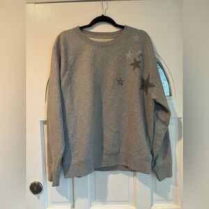 ZADIG&VOLTAIRE Upper Stars Strass Greay Sweatshirt Size Large